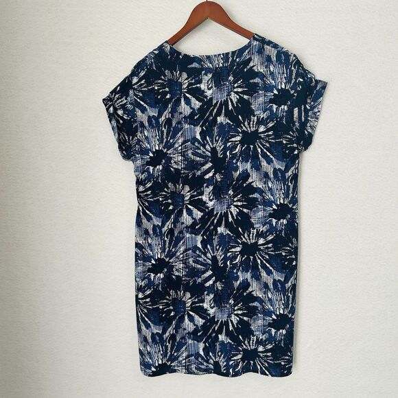Gap Dress Women M Navy White Floral Tropical Pockets Mini Poolside Beachy Cruise - Picture 12 of 12